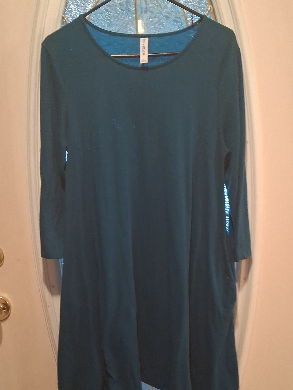 Relaxed Teal A-Line Tunic Top Or Mini Dress With Pockets